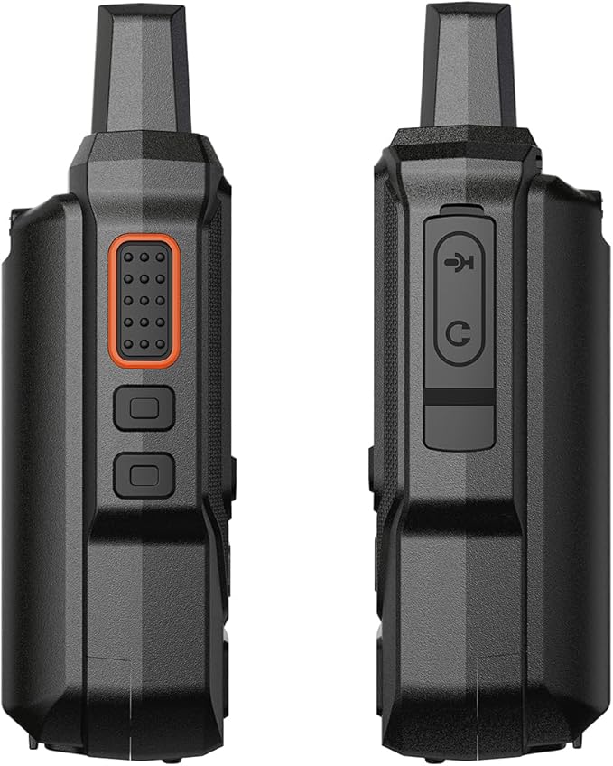 Global Lifetime Free 4G Walkie-Talkie Long Distance Handheld Unlimited Range Two-Way Radio and 4000mAh Type-C Battery with SIM Card (2 Pack)