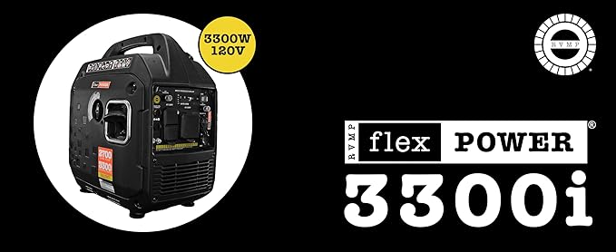 Flex Power® 3300i Silent Inverter Generator. 3300 watt | RVMP Flex Power 3300i | Hand Recoil | Silent Inverter | Portable Generator for RVs | Reliable and Clean Power