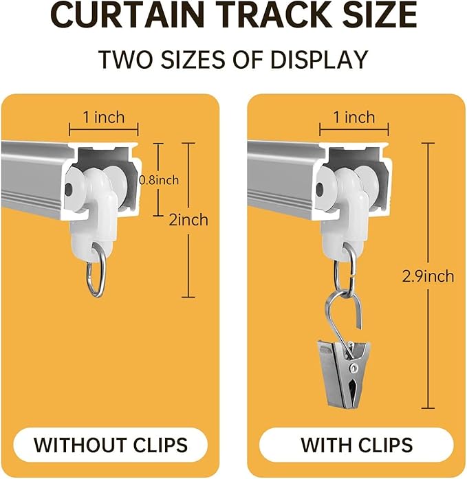 Curtain Tracks Ceiling Wall Mounted Heavy-Duty Curtains Rails Room Divider Curtain Track for Living Room Bedroom Room Shower Divider White 3ft To 9 ft…