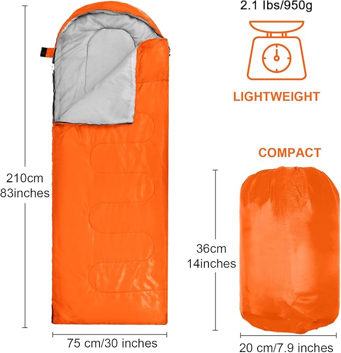 Macarrie 10 Pcs Bulk Sleeping Bags for Homeless Donation Shelter Adults 0 Degree Waterproof Sleeping Bags with Compression Sack for Cold Weather Emergency Hiking Camping Warm
