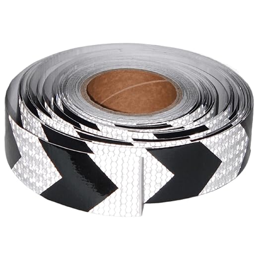Reflective Tape Black and White 2 inch Wide for Cars, Outdoor Waterproof High Visibility Safety Warning Adhesive Strips (166 feet)