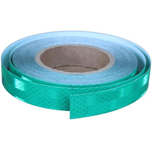 Non Fading Reflective Tape Green Outdoor Waterproof 1 inch, High Visibility Warning Industrial Marking Tape, Safety Stickers (68 feet)