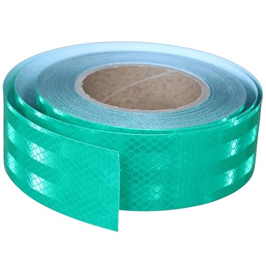 Non Fading Reflective Tape Green 2 inch Wide, Outdoor Waterproof High Visibility Safety Warning Reflector Sticker Strips (68 feet)