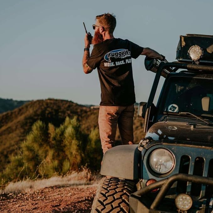 Rugged Radios 2 Pack GMR2 Plus GMRS Handheld Two Way Radio Grey 2 Watt Long Range Walkie Talkie for Hiking Off Roading Events Warehouse Communication