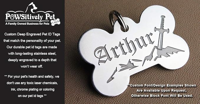 Stainless Steel Custom DEEP Engraved Pet ID Tags Personalized Front/Back Dog Tags for Dogs and Cats - Military Dog Tag 7/8" x1-1/2 (2-Side Engraving)