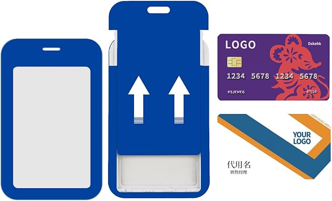 Blue Retractable Badge Holder with Carabiner Clip, Durable Blue ID Card Holder for Work, Events, Conferences, Simple Card Sleeve for Men, Teacher, Women