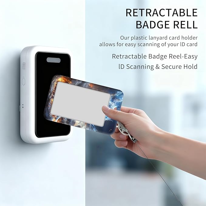 ID Badge Holder with Retractable Lanyard for Women & Men,Vertical ID Card Holder Wallet,Clear Window&Card Slot,Detachable Neck Strap for Nurse Teacher Office,Ice Fire Dragon