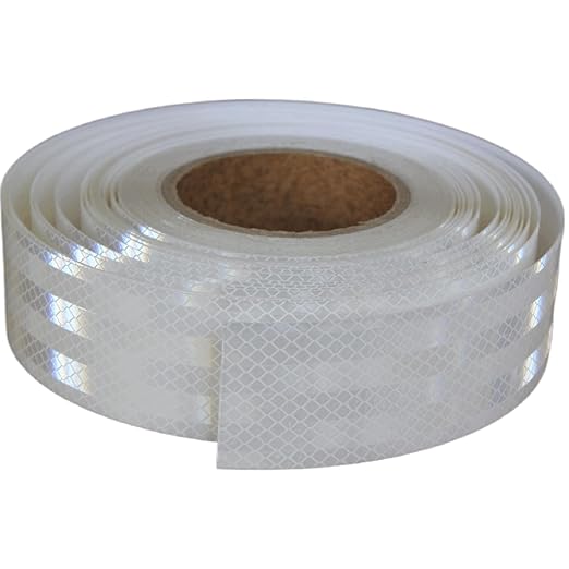Non Fading Reflective Tape White Outdoor Waterproof 2 inch Wide for Truck, High Visibility Safety Warning Adhesive Strips (166 feet)