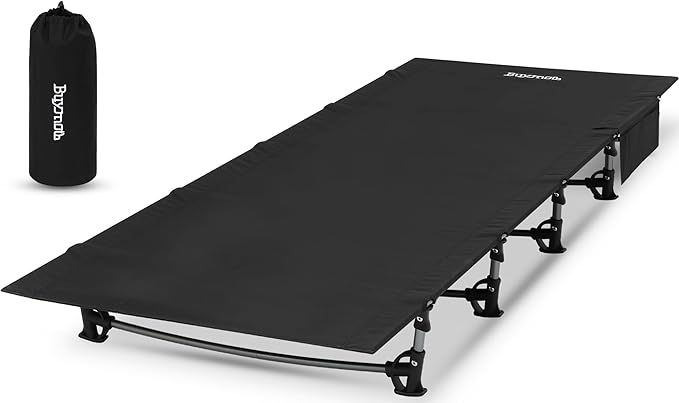 Ultralight Folding Tent Camping Cot Bed Lightweight Backpacking Cot Without Tools Hiking Cot Portable Camping Bed for Adults Camping Hiking, Travel, Home, Black