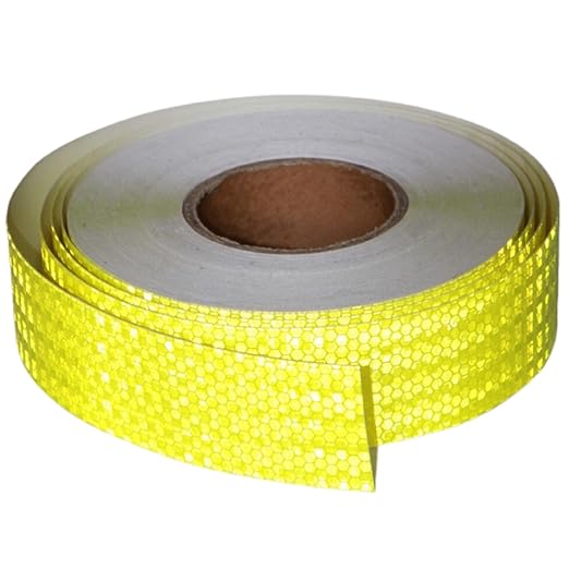 Fluorescent Yellow Reflective Tape Outdoor Waterproof 2 inch Wide, High Visibility Warning Safety Industrial Marking Tape (166 feet)