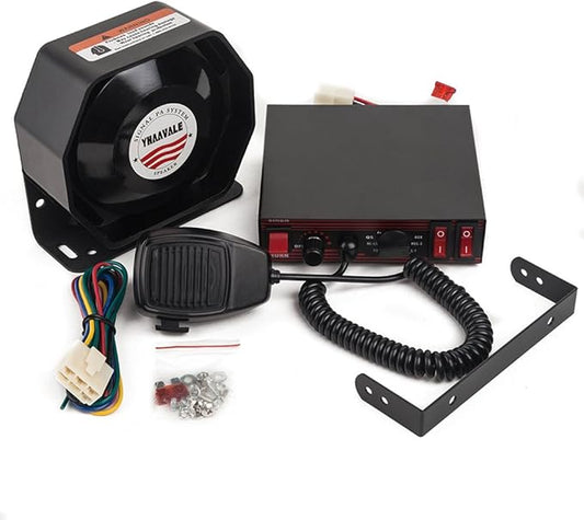 100W Emergency Police Siren Kit,CJB200E Car PA System,DC12V 100W 8 Tones with Mic,Emergency Electronic for Emergency Vehicles Trucks