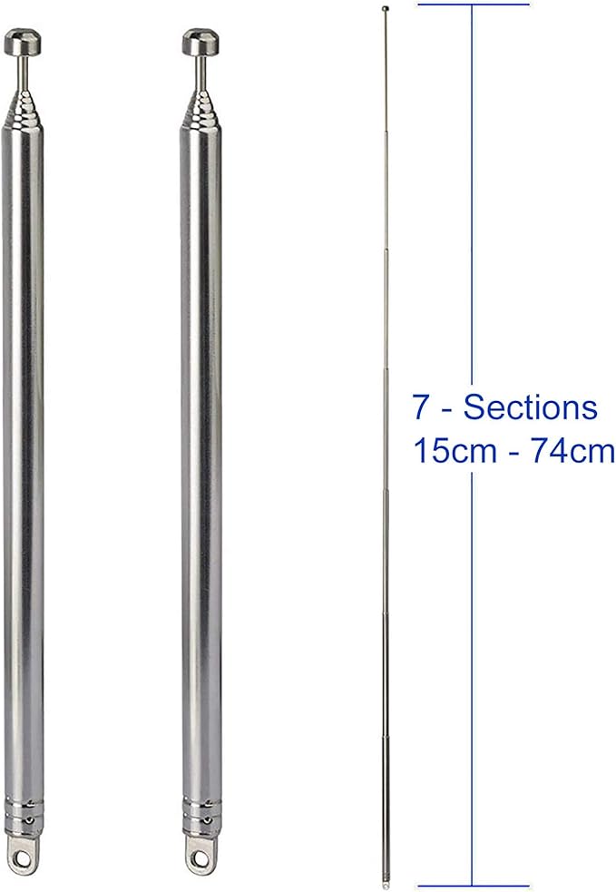 Bingfu 7 Sections Telescopic 74cm AM FM Antenna Portable Radio Antenna Replacement (4-Pack) Compatible with Indoor Portable Radio Home Stereo Receiver AV Audio Video Home Theater Receiver TV Tuner