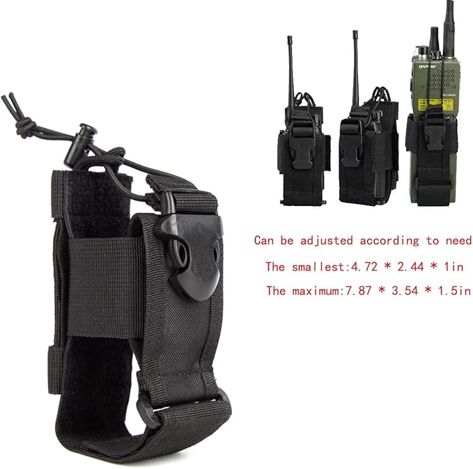 LUITON Tactical Molle Radio Pouch - Heavy Duty Holster Bag for Two-Way Walkie Talkies - Compatible with Bags/Packs/Duffels (Black)