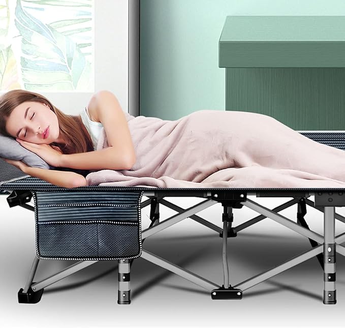 ABORON Heavy-Duty Folding Guest Bed for Adults, 500lb Capacity, Portable Extra Cot with 1213D Double Layer, Ideal for Indoor Guest Stays & Temporary Home Use