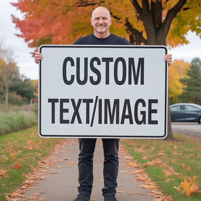 Custom Metal Sign for Outdoor Use, 30x24 Inch Weather-Resistant Rust-Free Aluminum, Reflective Optional. Suitable for Home, Office, Business, Garden. Single/Double Sided.