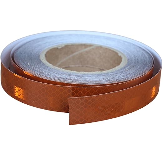 Non Fading Reflective Tape Brown Outdoor Waterproof 1 inch, High Visibility Warning Industrial Marking Tape, Safety Stickers (68 feet)