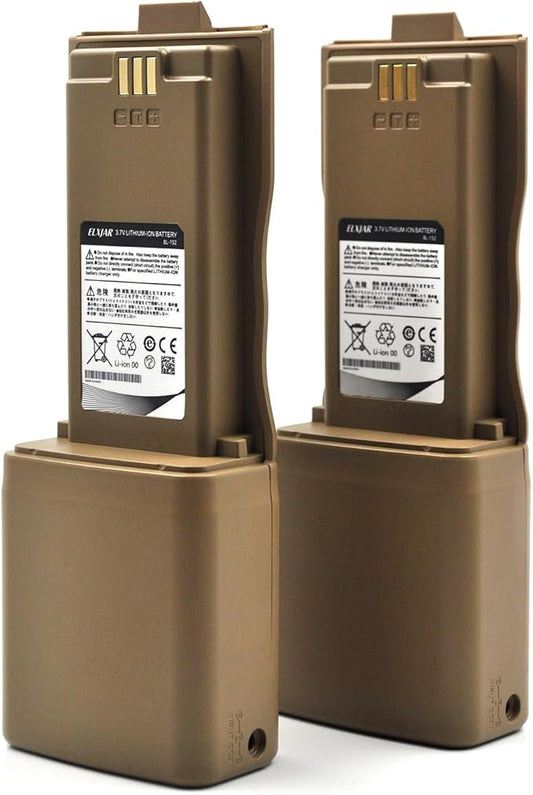 (2-Pack) 3.7V 12000mAh BL-152 Li-ion Battery Replacement for Baofeng AR-152 Walkie Talkie with USB Charger Cable Yellow