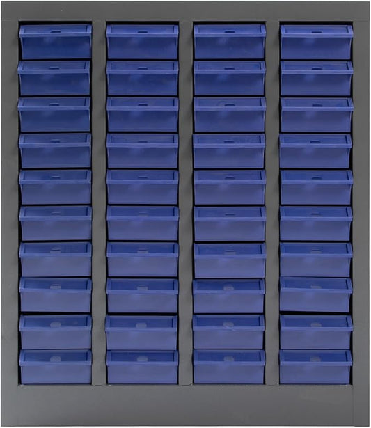40 Drawers Part Cabinet Bolt and Nut Tool Storage Documents with ABS Material Drawer for Hardware Organization Equipment Shelves Workshop and Office Supplies, Grey