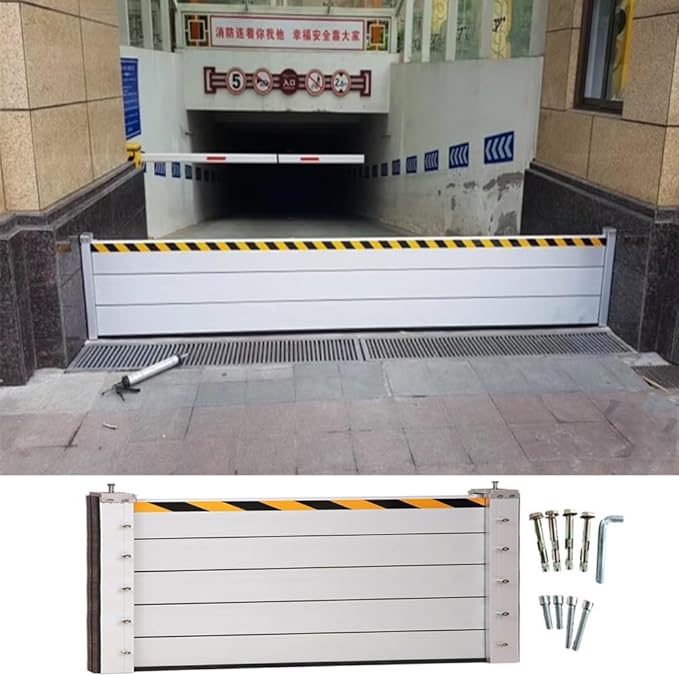 Aluminum Flood Barriers for Home 3/4/5/6/7/8/9/10/11/12/13ft Long Flood Protection Dam Beam System for Rain Water Control, Resuable Flood Water Barrier for Garage and Home Doors(H 3.3ft(100cm)