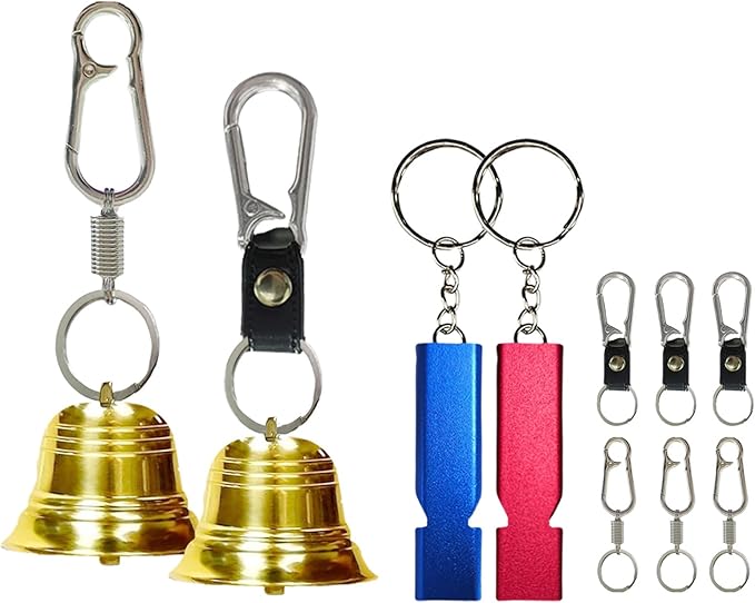 2 Inch Loud Bear Bells, Solid Brass Set, Cycling, Fishing, Mountaineering Self-Defense Gear