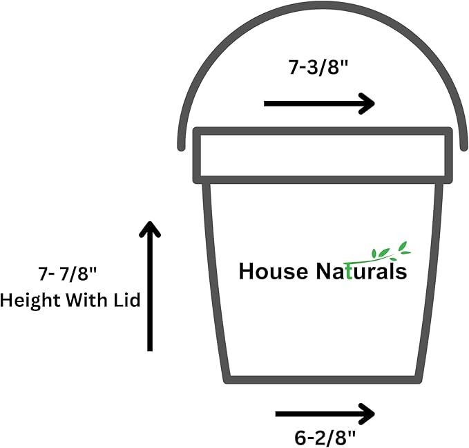 House Naturals 1 Gallon Food Grade BPA Free Bucket Container with Lids (Pack of 5) Made in USA (5, Black)