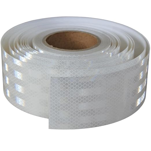 Non Fading Reflective Tape White Outdoor Waterproof 3 inch Wide for Truck, High Visibility Safety Warning Adhesive Strips (166 feet)