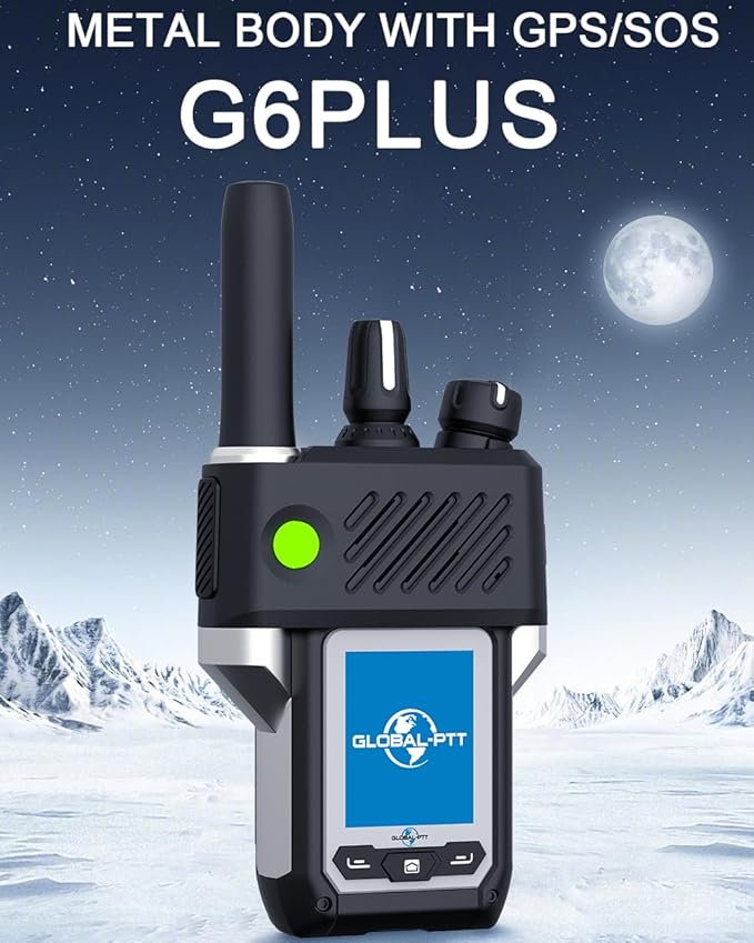 Global-PTT G6Plus 4G LTE Two-Way PoC Radios - 8800mAh Battery Nationwide Coverage Unlimited Communication Range - Metal Body Walkie Talkies (Green)