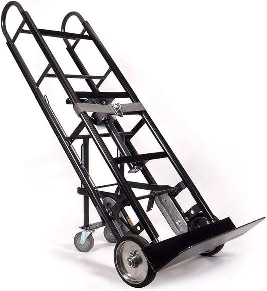 US Cargo Control Appliance Dolly Heavy Duty with Stair Climber & Kickback Wheels, 1,200 LBS Capacity, Industrial Appliance Hand Truck with Single Auto Recoil Strap System, Heavy Duty Steel Hand Truck