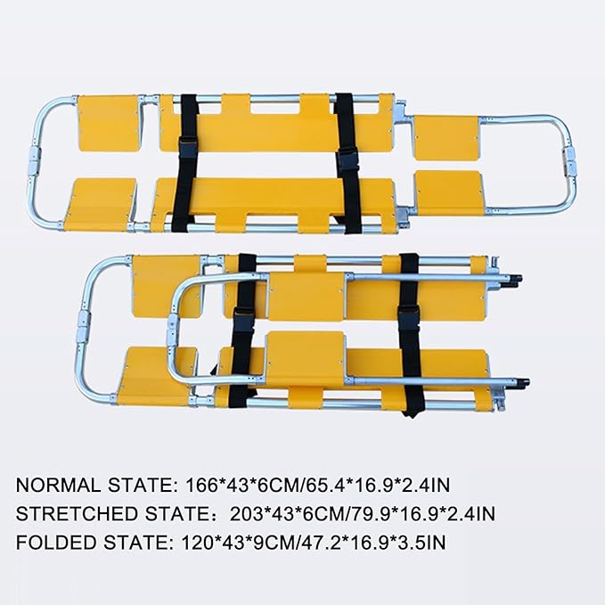 Lightweight Adjustable Medical Folding Stretcher Bed - Foldable Design Supports Up to 400 Lbs for Patient Transport & Rescue - Portable Emergency Stretcher for First Responders