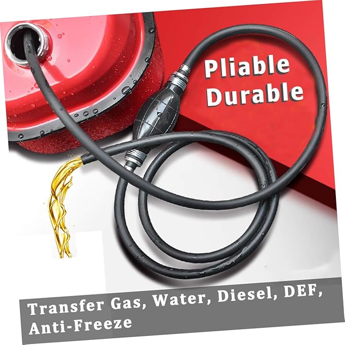 Manual Siphon Pump for Gasoline and Oil Transfer Inner Rubber Hose Portable Hand Fuel Transfer Pump for Vehicles and Emergency
