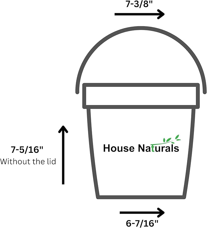 House Naturals 1 Gallon White Plastic Bucket Pail Food Grade BPA Free with Gasket Lid (Pack of 6) Made in USA