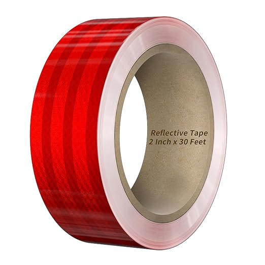 Reflective Tape, 2 Inch x 30 Feet - High Intensity - Red Reflective Safety Tape Waterproof Conspicuity for Trailer Reflector Trucks Bikes Baby Strollers Helmets