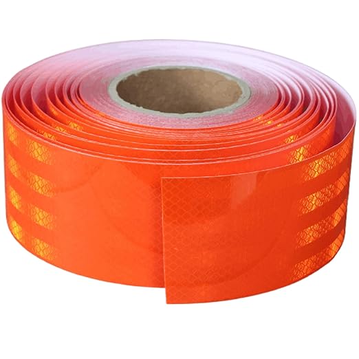 Industrial Non Fading Reflective Tape Orange 3 inch Wide, Outdoor Waterproof High Visibility Safety Warning Adhesive Strips (166 feet)
