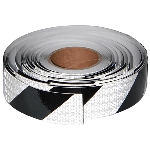 Black and White Reflective Tape Outdoor Waterproof 2 Inch x 168 Feet, Warning Reflector, Night Safety Stickers for Bicycles