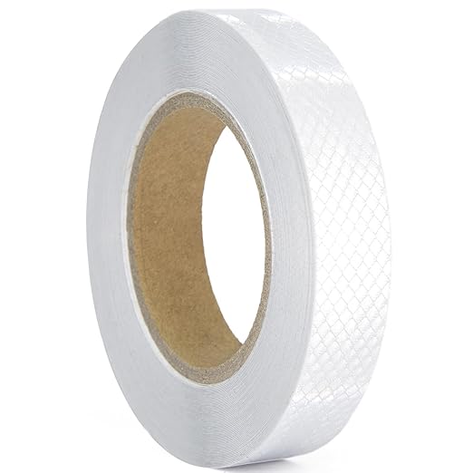 Reflective Tape, Waterproof Self Adhesive Dot Reflective Tape Outdoor Safety Caution Reflector for Trailers, Bikes, Cars（Silver, 1 Inch x 115 Feet）