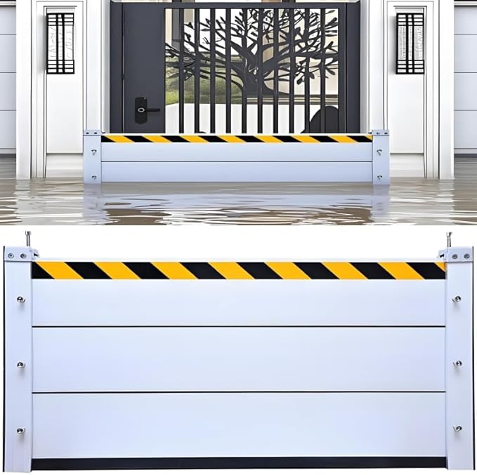 Flood Barriers for Home Exterior - Aluminum Alloy Outdoor Garage Doors Water Barriers for Flooding,H15.7 Inch/L11FT