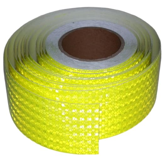 Fluorescent Yellow Reflective Tape Outdoor Waterproof 3 inch, High Visibility Warning Safety Industrial Marking Tape (68 feet)