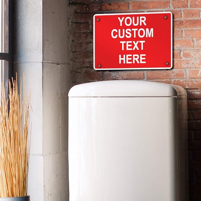 Aluminum Weatherproof Metal Sign Multiple Sizes Custom Personalized Text Here Red White Danger Horizontal Street Signs 24x18Inches
