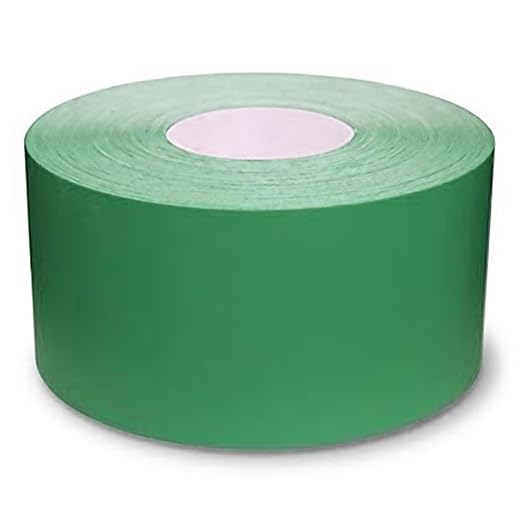 Mighty Line UltraLine Solid Floor Marking Tape for Safety, Caution, Warning, Heavy-Duty, Peel and Stick Adhesive, Beveled Edge Design, Industrial Quality, 4 Inch, 100' Roll, Green