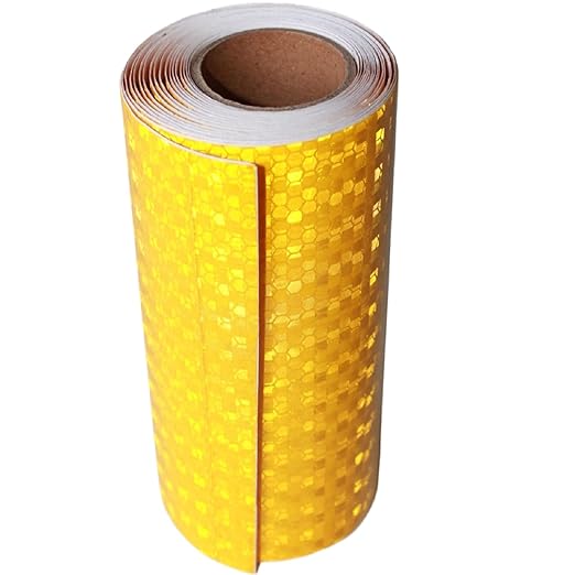 Yellow Reflective Tape 6 inch, Outdoor Waterproof High Visibility Warning Industrial Marking Tape, Safety Stickers (11 feet)