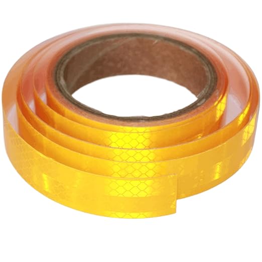 Non Fading Reflective Tape Yellow 1 inch, Outdoor Waterproof High Visibility Warning Industrial Marking Tape, Safety Stickers (15 feet)