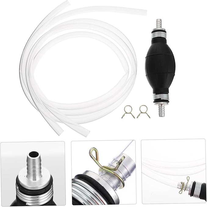 Manual Fuel Transfer Pump with Petrol Resistant Hose Multi Use Siphon Hand Pump for Gasoline Oil Water Lightweight High Toughness Leak Resistant Fluid Extractor for Emergency Gas