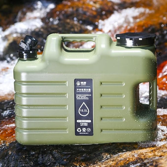 5 Gallon Water Jug,Camping Water Container with Spigot,BPA-Free with Cleaning,Brush Military Green Tank Portable,Suitable for Outdoor Camping and Hiking,Army Green