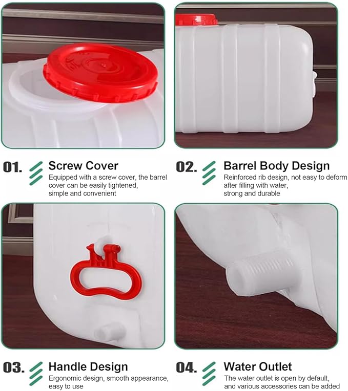 Food-Grade Plastic Buckets 25L/35L/50L/80L/110L/200L Water Container with Tap，Bucket Perfect for Camping，Hiking，Climbing or Other Travel Outdoor Activities Water Tank(Size:200L)