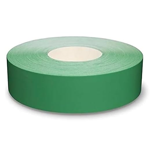 Mighty Line UltraLine Solid Floor Marking Tape for Safety, Caution, Warning, Heavy-Duty, Peel and Stick Adhesive, Beveled Edge Design, Industrial Quality, 2 Inch, 100' Roll, Green