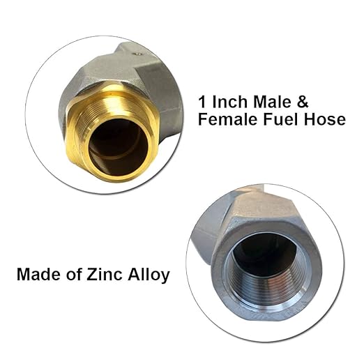 2PCS 1 Inch NPT Fuel Hose Swivel 360 Rotating Connector for Fuel Nozzle Multi Plane Fuel Plane Swivel