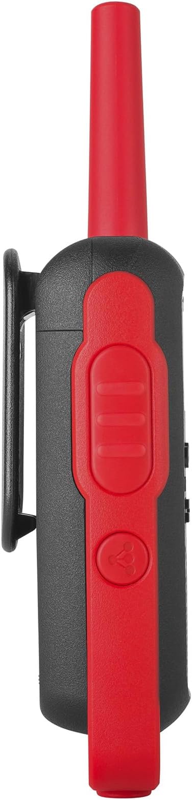 Motorola Solutions Two-Way Radio, 20 Mile Range, 22 Channel | T210 Talkabout | Rechargeable | 4 Pack | Black/Red