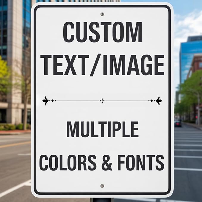 Custom Metal Sign - 7x10 Inch Rust-Proof 0.04 Aluminum - Personalized Sign For Home, Office, Business - Reflective Option - Single/Double Sided