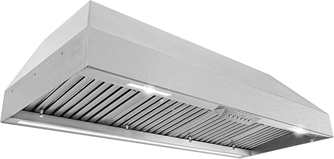 Akicon Range Hood Insert 48 Inch with Heater Sensor, 1200 CFM Bulit-in Kitchen Vent Hood with 4 Speeds, Ultra-Quiet Duct Stove Hood 3CCT LED Lights and Dishwasher Safe Filters