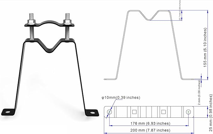 PIBIDI Adjustable Outdoor Antenna & Weather Station Mounting Pole Universal Mount Brackets - Easy Installation, Solid Structure, Weather Proof (1 1/4" Diameter, 5' 6" Arm Length)